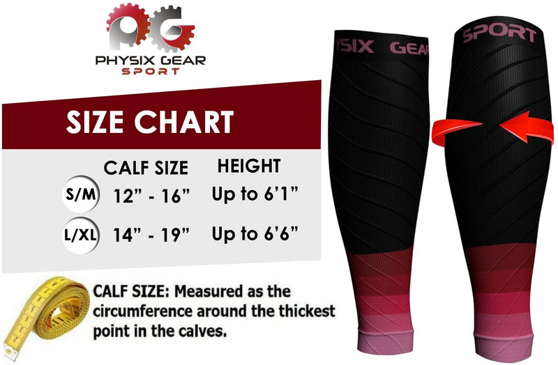 Calf Compression Sleeve Men & Women - Shin Splints Support, Footless Compression Socks for Calf Support, Achilles Tendon Support, Leg Cramps, Varicose Veins, Maternity, Nurses (1 Pair) S/M | 12" - 16" Calf Black/Pink - 1 Pair - NewNest Australia