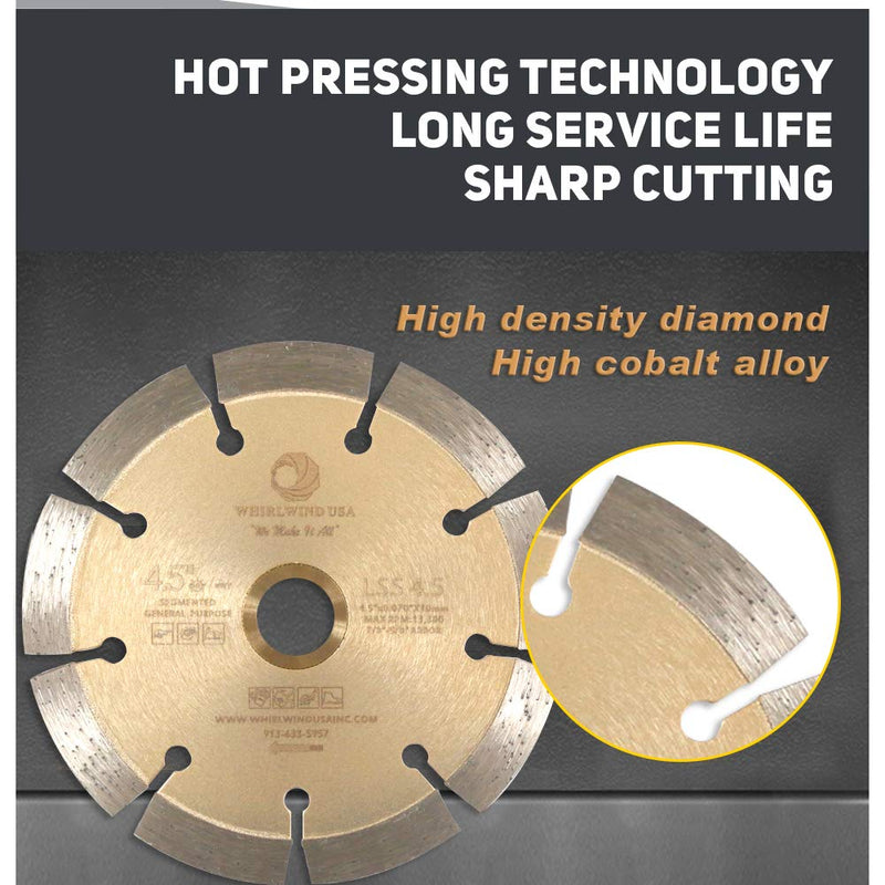 WHIRLWIND USA LSS 4 Inch Diamond Saw Blade,Dry or Wet Cutting Saw Blades for Sharp Cutting Concrete Stone Brick Masonry,Broadened Cutter Head 4" - NewNest Australia