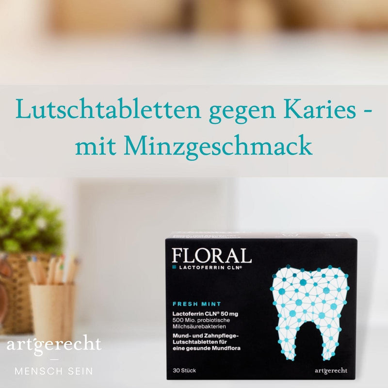 Dental Care Lozenges Against Tooth Decay - For Healthy Oral Flora And A Beautiful Smile - 30 Pieces - With 50 Mg Lactoferrin And Probiotics - Species-Appropriate Floral - NewNest Australia