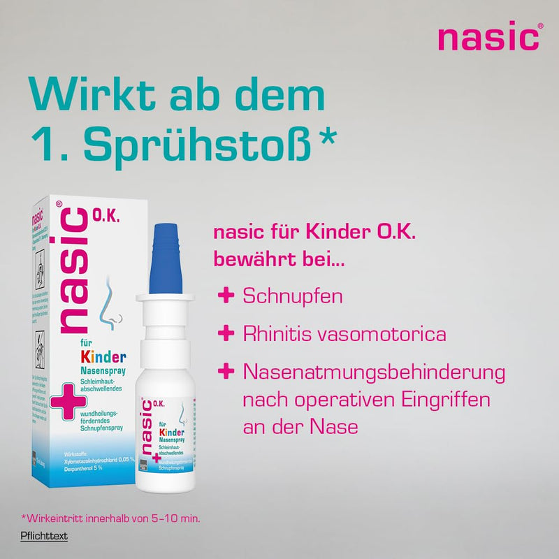 nasic for children OK nasal spray with the active plus | Decongestant cold spray without preservatives for children aged 2 and over | With xylometazoline & dexpanthenol | Economy set with 2 x 10 ml - NewNest Australia