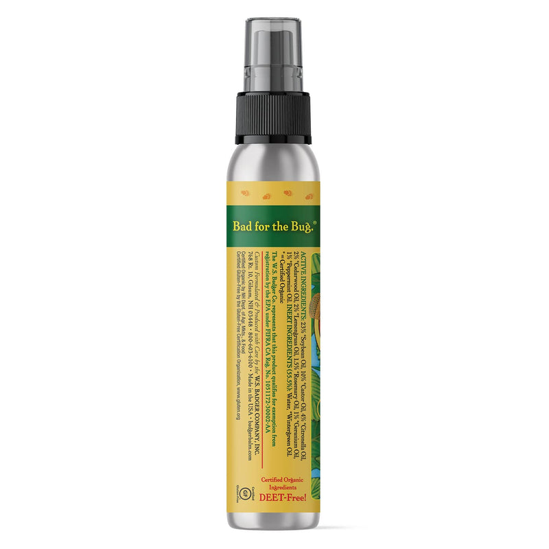 Badger - Anti-Bug Shake & Spray, DEET-Free Natural Bug Spray, Eco-Friendly, Certified Organic Mosquito Spray, Great for Kids, Insect Repellent, 4 Fl Oz (2 Pack) - NewNest Australia