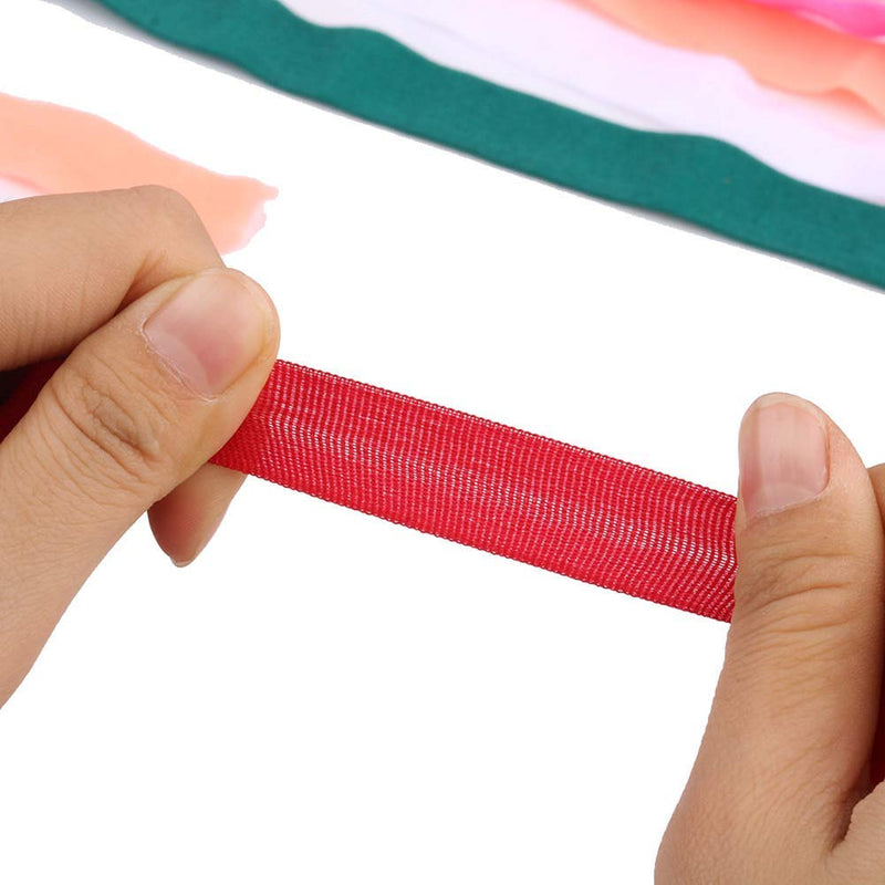 10 Yards Fold Over Elastic Stretch, Braided Elastic Ribbon for Hair Ties Headbands, Available in Various of Colours (Gray, 5/8in) Gray - NewNest Australia