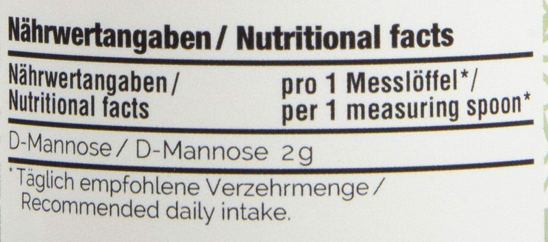 Vita 1 D Mannose Powder, Dietary Treatment Against Cystitis And Urinary Tract Infections, 100 G Content, 2 Months Stock, 100% Vegan, Pure, Natural, Made In Germany - NewNest Australia