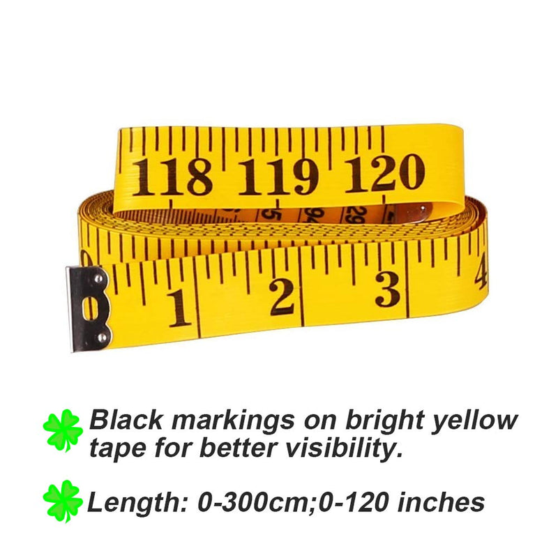 SumVibe 120 Inches/300cm Soft Tape Measure, Pocket Measuring Tape for Sewing Tailor Cloth Body Measurement, Yellow 2-Pack - NewNest Australia