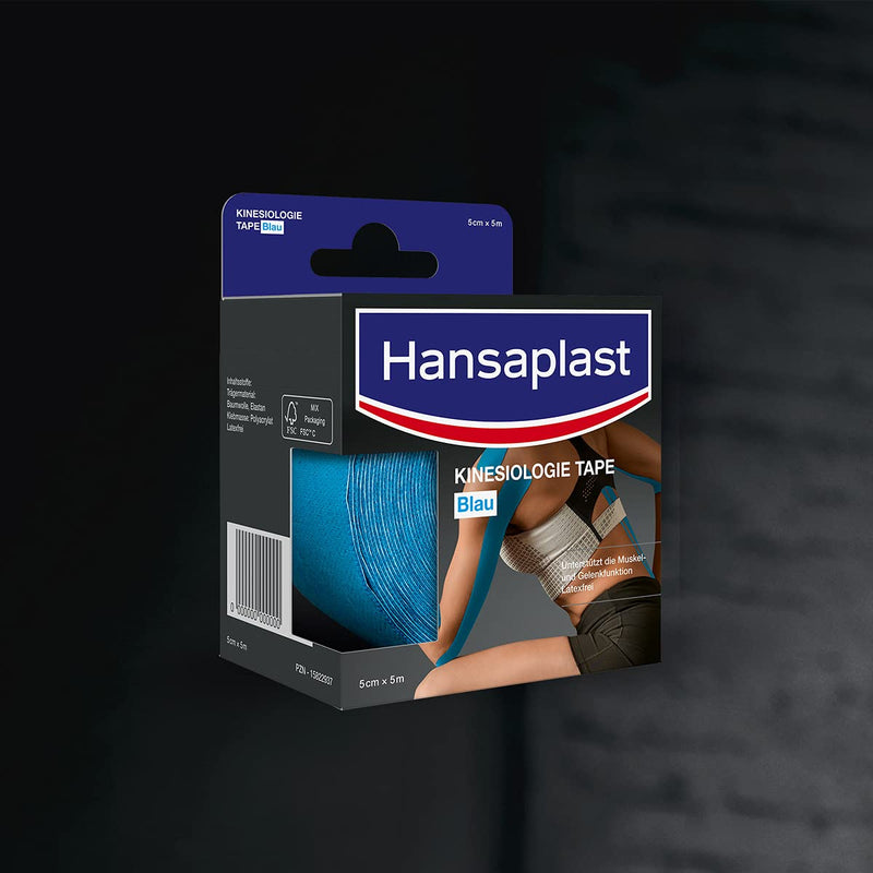 Hansaplast kinesiology tape, waterproof sports tape relieves muscle pain and promotes blood circulation*, tape offers support for joints and muscles*, 1 roll, blue - NewNest Australia