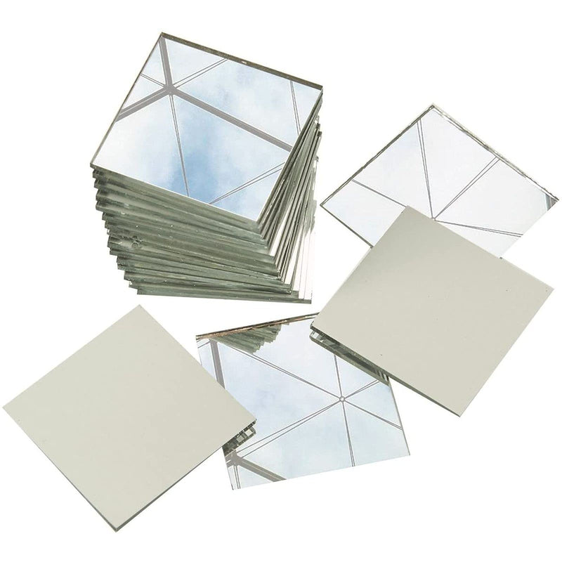 120 Pieces 1 inch Small Square Mirror Tiles for Arts and Crafts Supplies - NewNest Australia