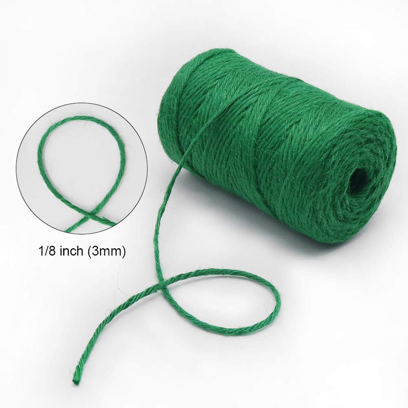 Tenn Well Green Garden Twine, 328 Feet 3mm Thick Jute Twine String for Crafting, Gift Wrapping, Gardening, DIY Projects - NewNest Australia