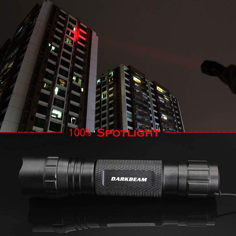 DARKBEAM Red light Flashlight Tactical LED 18650 Rechargeable, Zoomable Portable Handheld Red-Light For Fishing Hunting Detector Astrophotography 501B-S Red Light - NewNest Australia