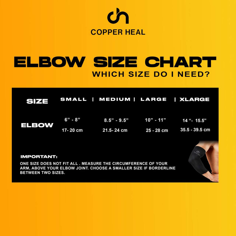 COPPER HEAL Elbow Compression Sleeve BEST Recovery Elbow Brace with Highest Copper Infused Content - Support Stiff Sore Muscles Joints Tendonitis Arm Tennis Basket Wrap (L) L - NewNest Australia