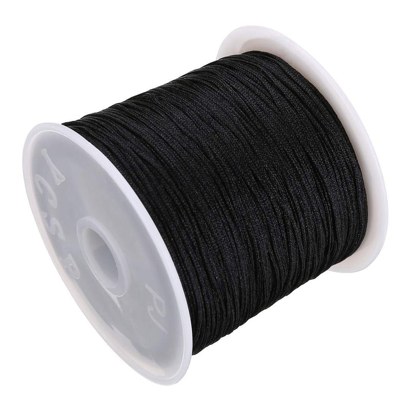 0.8mm Nylon Cord, Thread Chinese Knot Macrame Rattail Bracelet Braided String (Black) Black - NewNest Australia