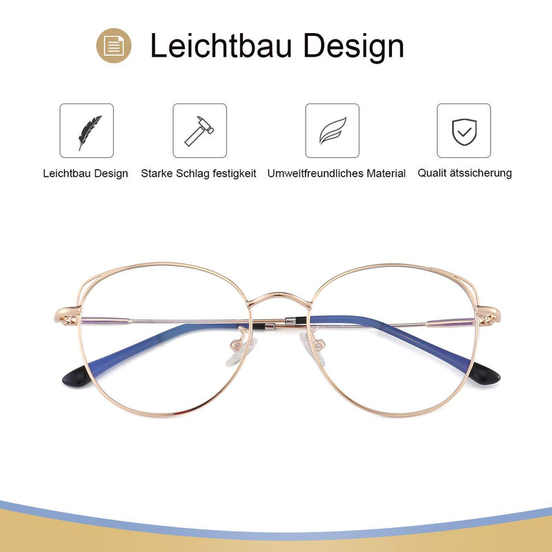 Blue Light Filter Glasses Anti Blue Light Glasses Computer Glasses Cat'S Eye Without Prescription Metal Frame Glasses Pc Gaming Bluelight Filter Uv Block Blue Light Glasses Women - NewNest Australia