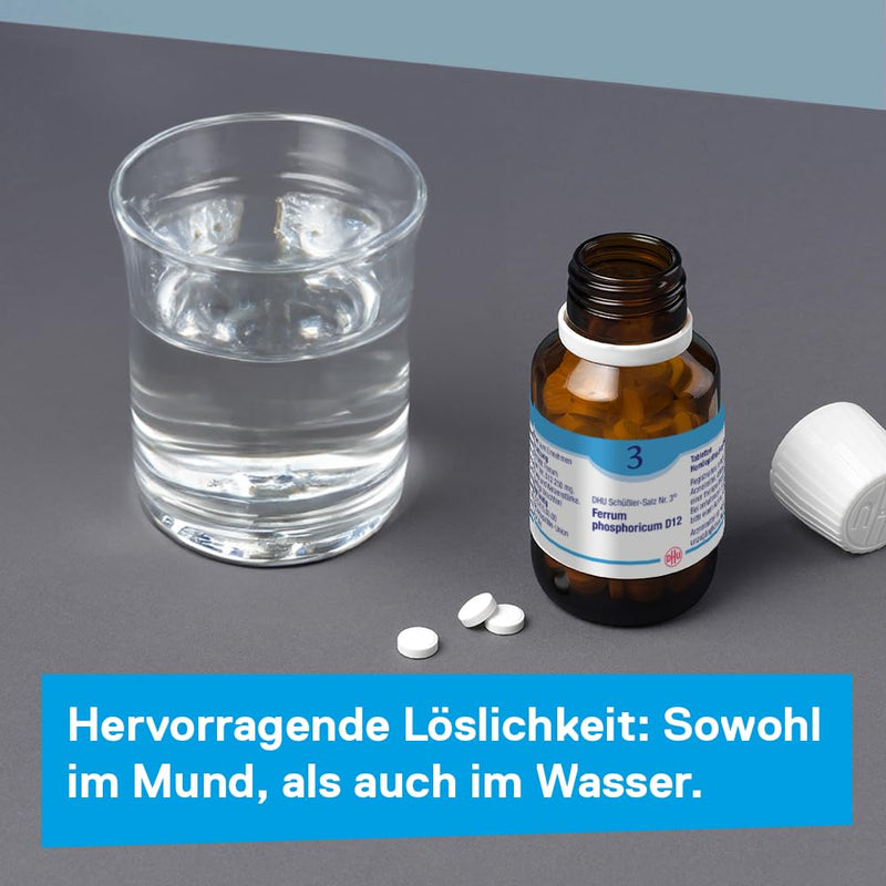 DHU Schüßler Salt No. 3 Ferrum phosphoricum D12 - The mineral salt of the immune system - the original - environmentally friendly in a medicine jar, 200 tablets - NewNest Australia