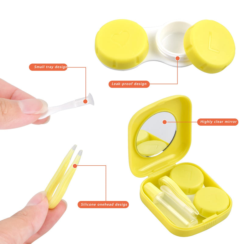 Jinlaili Contact Lens Case Set Of 6, Contact Lens Case With Tweezers And Suction Cup Travel Set, Portable Contact Lenses Case, Portable Contact Lens Box For Travel And Daily Use, Macaron, Contact Lens - NewNest Australia