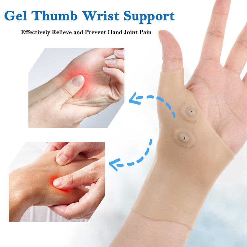 4 Pieces Gel Wrist Thumb Support,Thumb Support for Arthritis Breathable Wrist Support Brace Waterproof Carpal Tunnel for Thumb Arthritis,Carpal Tunnel,Gel Thumb Brace for Men and Women Fits Both Hands 4 - NewNest Australia