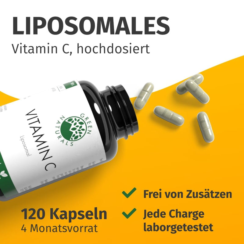Real liposomal vitamin C (120 capsules) - 100% vegan - 0% additives - German production - supply for 4 months - NewNest Australia