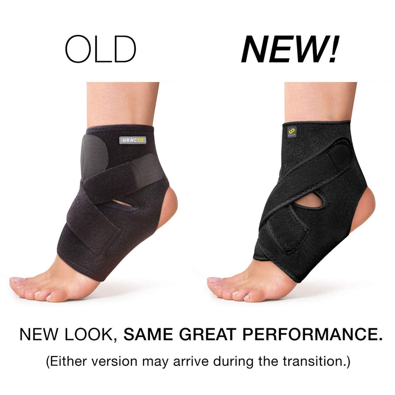 Bracoo FS10 Ankle Support, Open-Heel Ankle Brace with Adjustable Straps – for Achilles Tendonitis, Weak Ankles, Ligament Damage, Sprains and Sports Injuries (Black, L/XL) Black L-XL - NewNest Australia