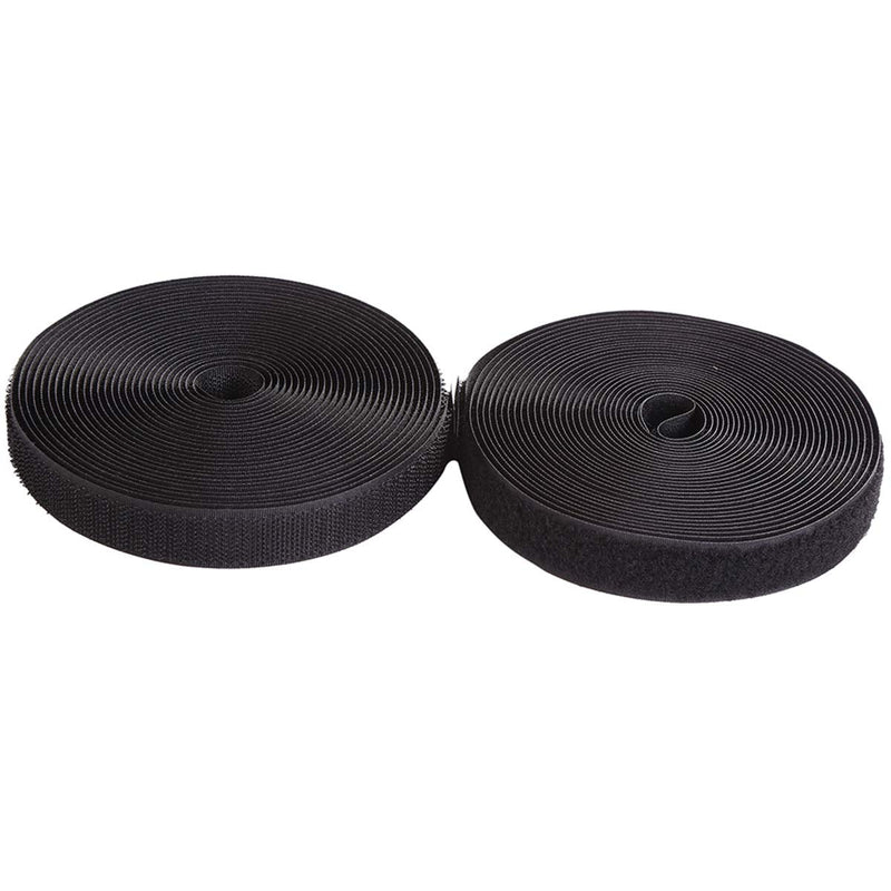 Sew on Hook and Loop Style 3/4 Inch Non-Adhesive Back Nylon Strips Fabric Fastener Non-Adhesive Interlocking Tape Black,12.6 Yard 3/4" - NewNest Australia