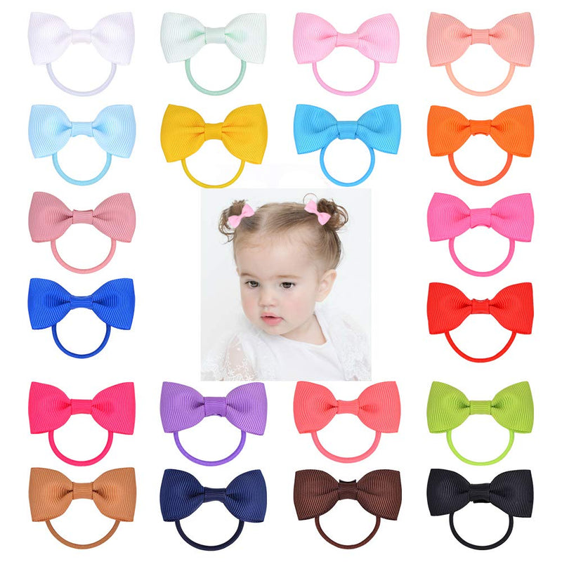 40PCS 2 Inches Baby Girls Hair Bows Ties Mini Boutique Elastic Hair Rubber Ribbon Hair Band Accessories for Kids Toddlers Infants (40 PCS) 40 PCS - NewNest Australia