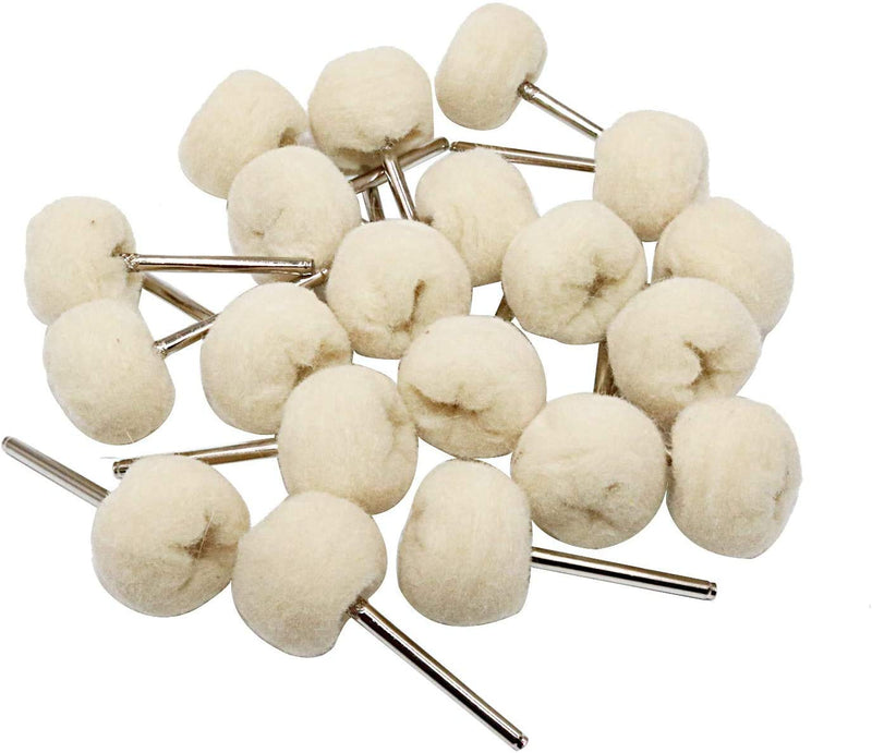 PHYHOO Polishing Buffing Wheel Set Cotton Little Buff Wheel for Rotary Drill Tool Accessories Watch Jewelry Polish Buffer Kit 3 MM Mandrel 40 Pieces - NewNest Australia