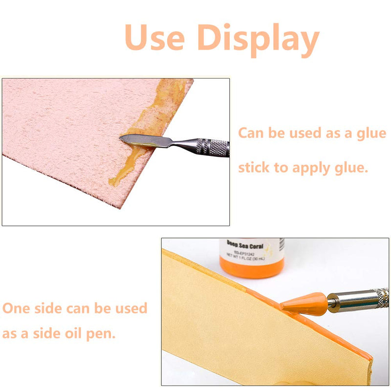 Leather Edge Dye Pen, Double Head, Leather Edge Roller Pen Applicator, Leather Edge Printing Tool, Edge Treatment Roller Pen for Leather Craft DIY Working(Round Head and Tapered Head) - NewNest Australia