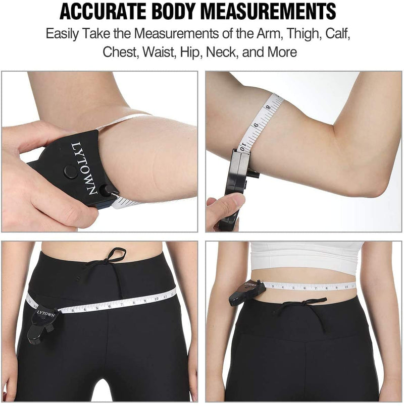 4PCS Body Measure Tape, Automatic Telescopic Tape Measure, Accurate Measuring Tape for Body, Body Measurement Tape for Tracking Weight Loss Muscle Gain, Tailor, Sewing, Clothes Black - NewNest Australia
