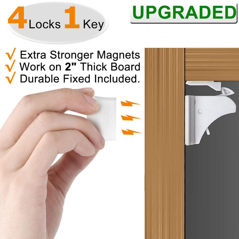 Child Safety Magnetic Cabinet Locks - vmaisi 4 Pack Adhesive Baby Proofing Cabinets & Drawers Latches - NewNest Australia