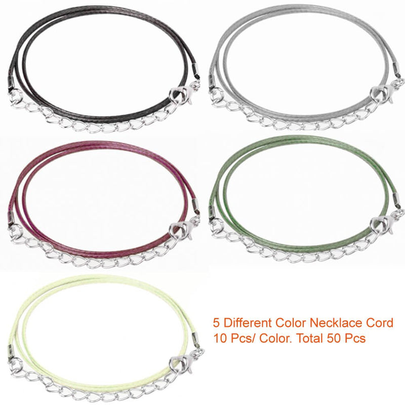 Paxcoo 50Pcs Necklace Cord with Clasp Bulk for Necklace Bracelet Jewelry Making - NewNest Australia