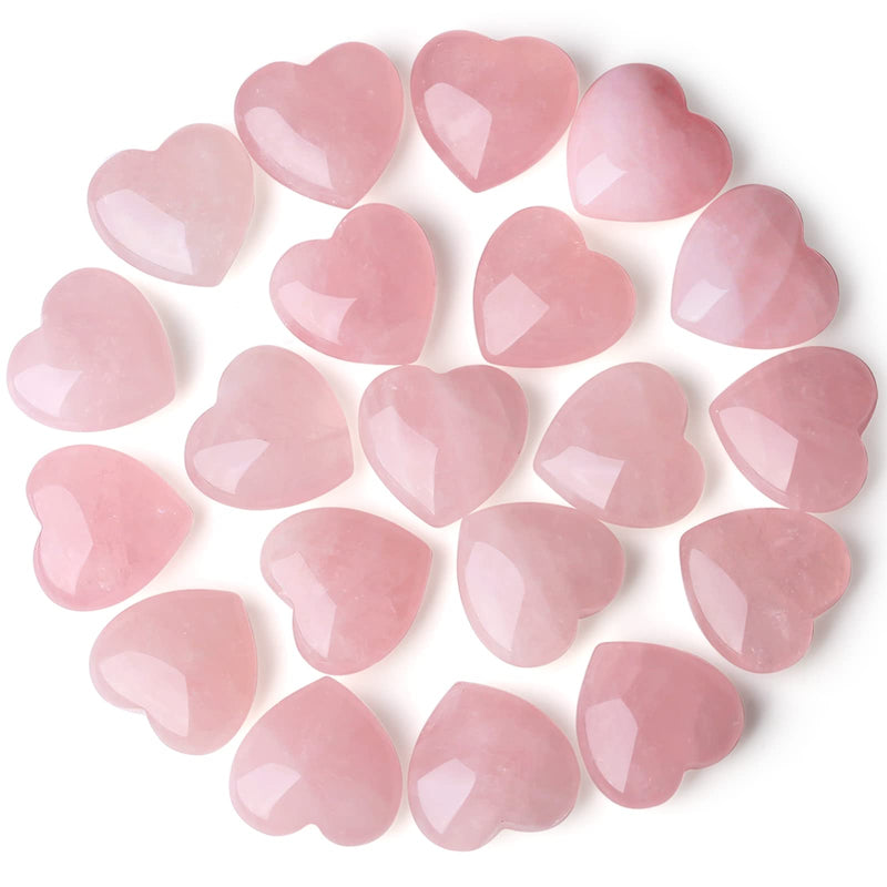 10 PCS Rose Quartz Crystals Heart Polished Healing Stones Bulk Wholesale Palm Natural Love Heart Shaped Gemstones Set Reiki Energy Balancing Meditation 1 Rose Quartz - 10pcs - NewNest Australia