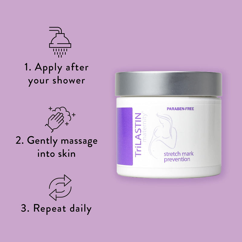TriLASTIN Maternity Stretch Mark Prevention Cream (4oz) | Hypoallergenic and Paraben-Free | Stretch Mark Cream for Pregnancy | Skincare Gifts for Moms | Scar and Stretch Mark Remover Cream - NewNest Australia