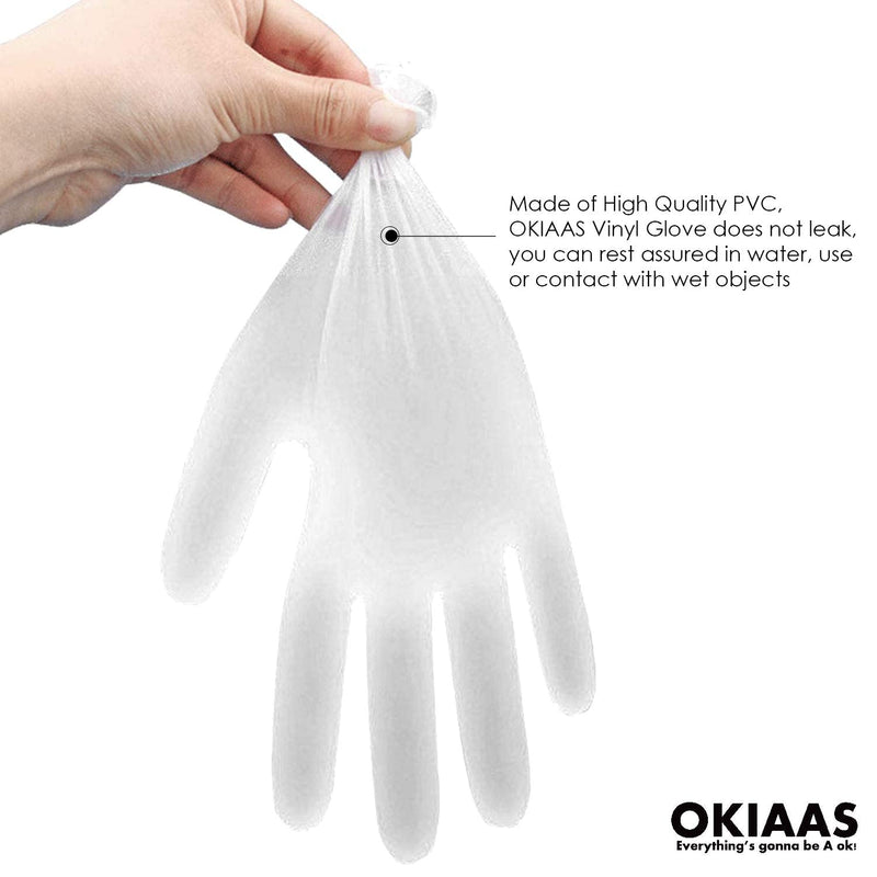 OKIAAS Disposable Gloves M| Latex-Free Clear Vinyl Gloves for Household, Food Handling, Lab Work and More| Medium,100 Counts/Box Medium (Pack of 100) Box of 100 - NewNest Australia