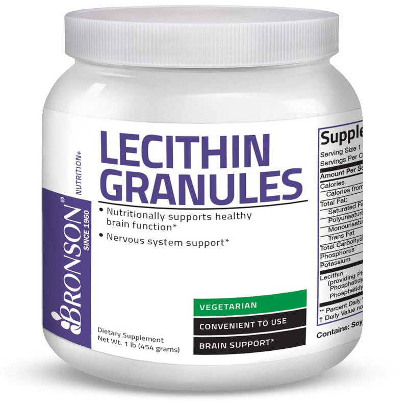 Bronson Lecithin Granules (Powder) 7500 MG, 1 Lbs (454 Grams, or 16 Ounces) - NewNest Australia