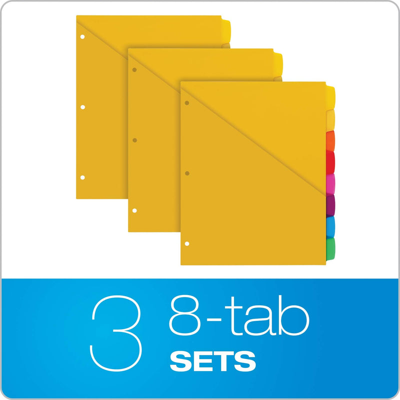 Oxford Write ’n Erase Plastic Binder Dividers, 8 Tab, Slash Pocket, Write On Tabs, Erase Ballpoint Pen, Marker, Pencil, Asstd. Colors, 3 Sets (89993) - NewNest Australia