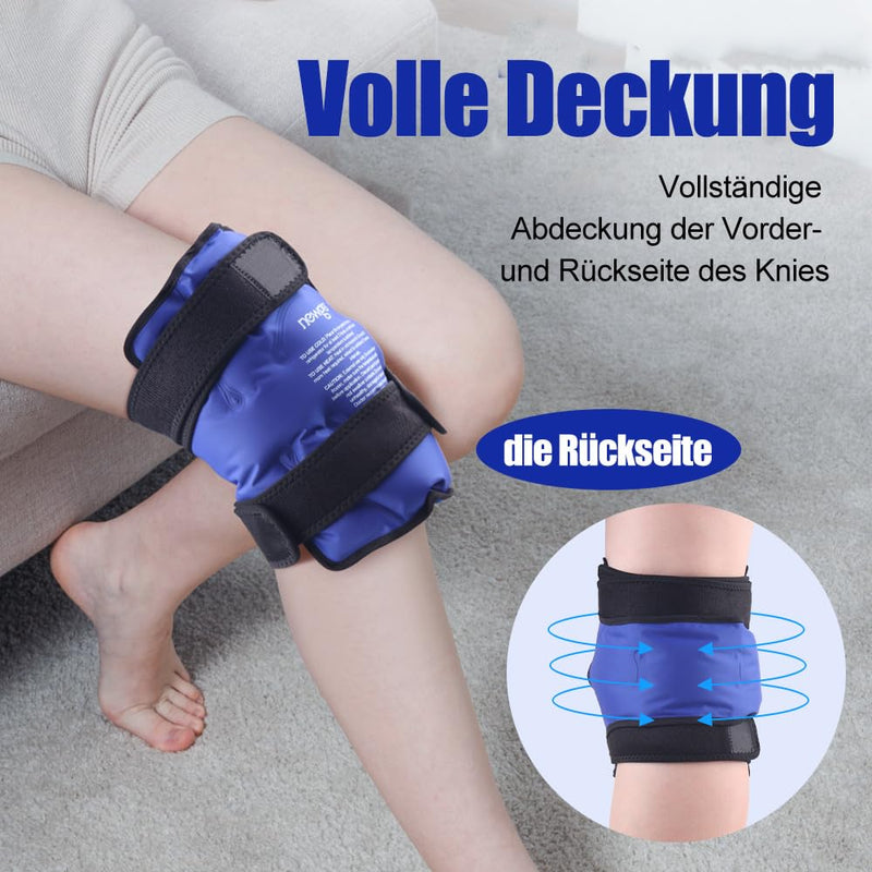NEWGO Cooling Sleeve Knee Cooling Bandage, Reusable Gel Cold Pack Knee Wrap Around Entire Knee for Knee Replacement Surgery, Knee Ice Pack for Knee Pain Relief, 1 Piece Blue - NewNest Australia