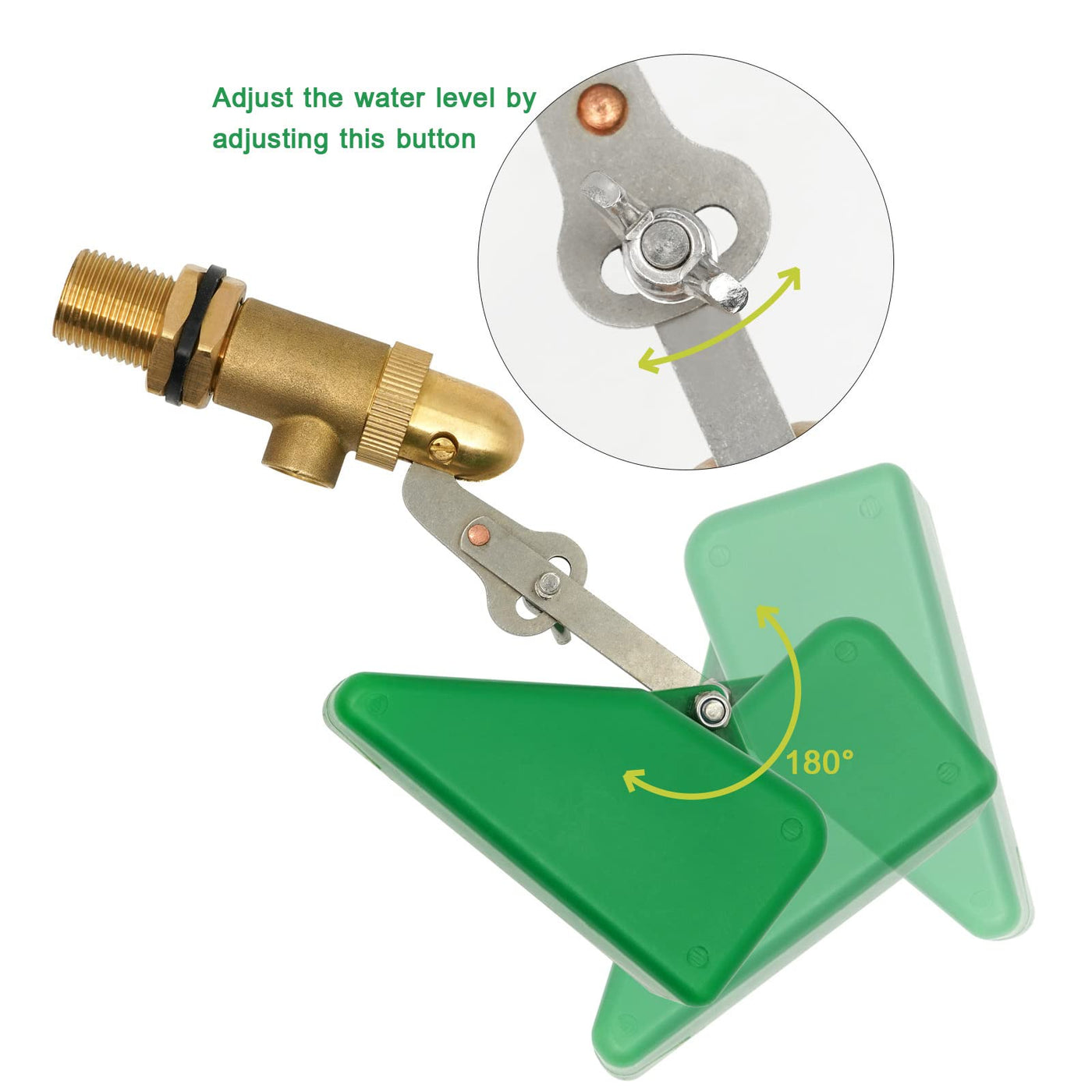 MUDUOBAN Float Valve 1/2 Inch Brass Water Float Ball Valve with