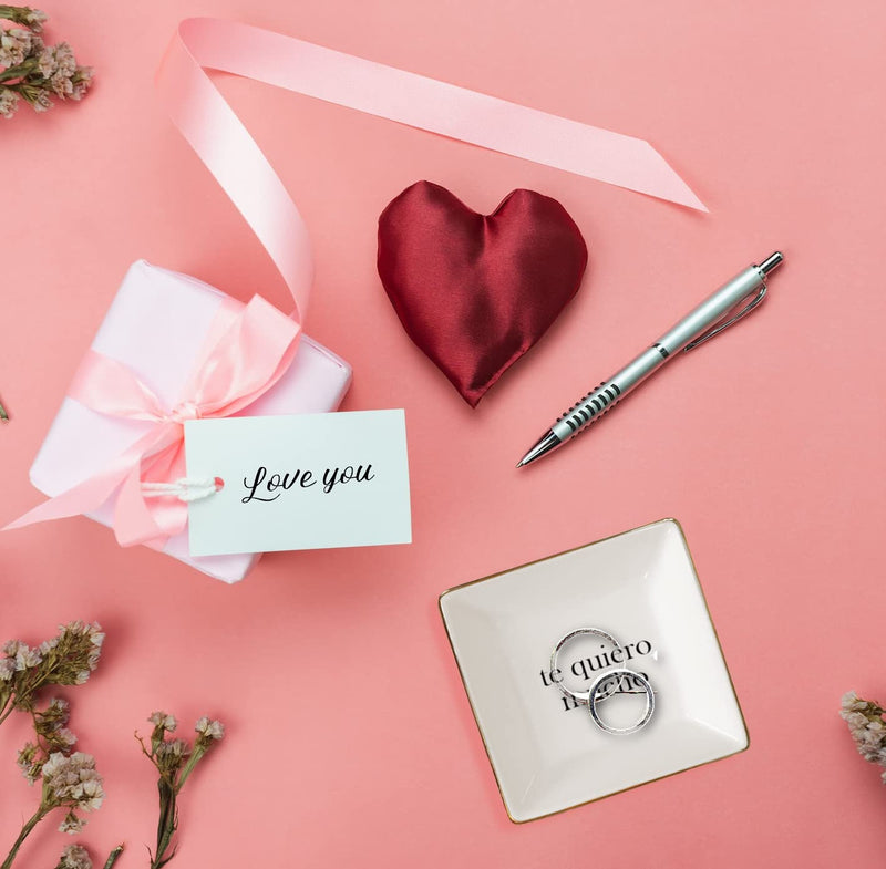 Te Quiero Mucho Jewelry Ring Holder Spanish I Love You Gift | Mothers Day Gift for Madre or Abuela | Elegant Jewelry Ring Dish by Simply Charmed - NewNest Australia