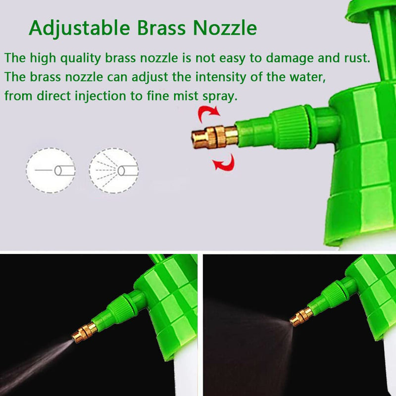 ANPTGHT Garden Pump Sprayer, 0.5Gallon/68oz Hand-held Lawn Pressure Spray Bottle with Safety Value&Adjustable Nozzle for Spraying Weeds/Watering/Home Cleaning/Car Washing(Green) Green - NewNest Australia