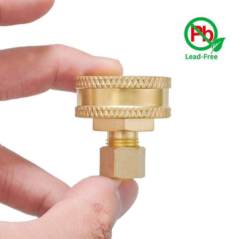 Minimprover Lead Free Brass 6PCS Garden Hose Adapter,Faucet to Hose Adapter,3/4" Female GHT Garden Hose Thread to 1/4" OD Compression Brass Connector Pipe Fittings - NewNest Australia