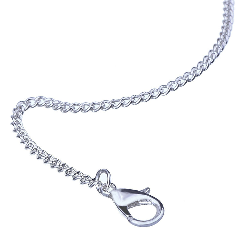 Outus 12 Pack Iron DIY Chain Necklaces Lobster Clasp Link Chain Necklaces Silver Plated (18 Inch) 18 Inch - NewNest Australia