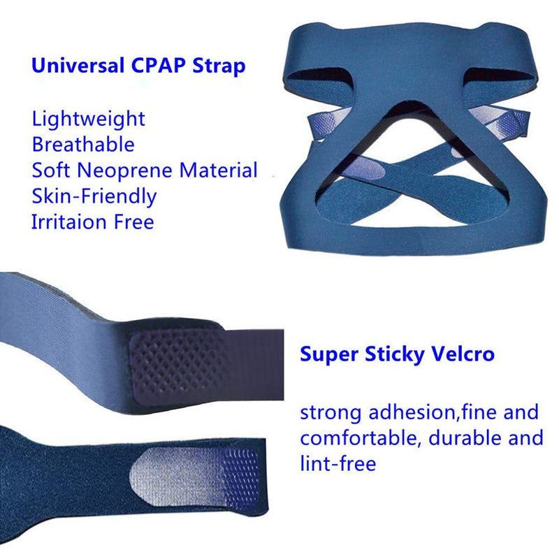CPAP Headgear Strap, Universal CPAP Strap Replacment Most Resmed & Respironics CPAP Headgear Strap, Ultralight Soft and Breathable Blue - NewNest Australia