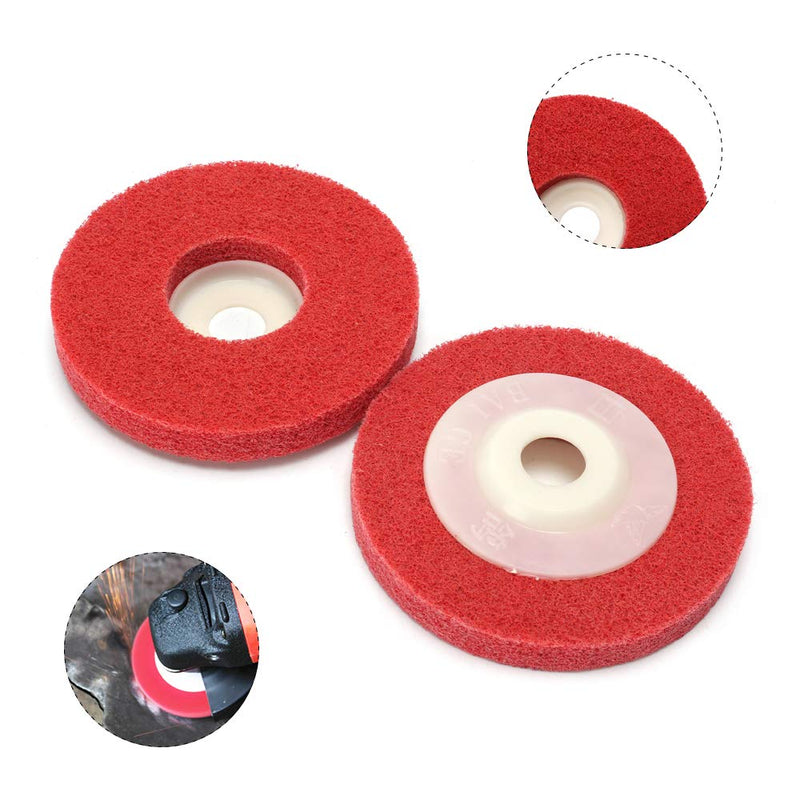 5Pcs 4" Nylon Fiber Buffing Polishing Wheel Sanding Abrasive Disc red 9P for Angle Grinders 10016 - NewNest Australia