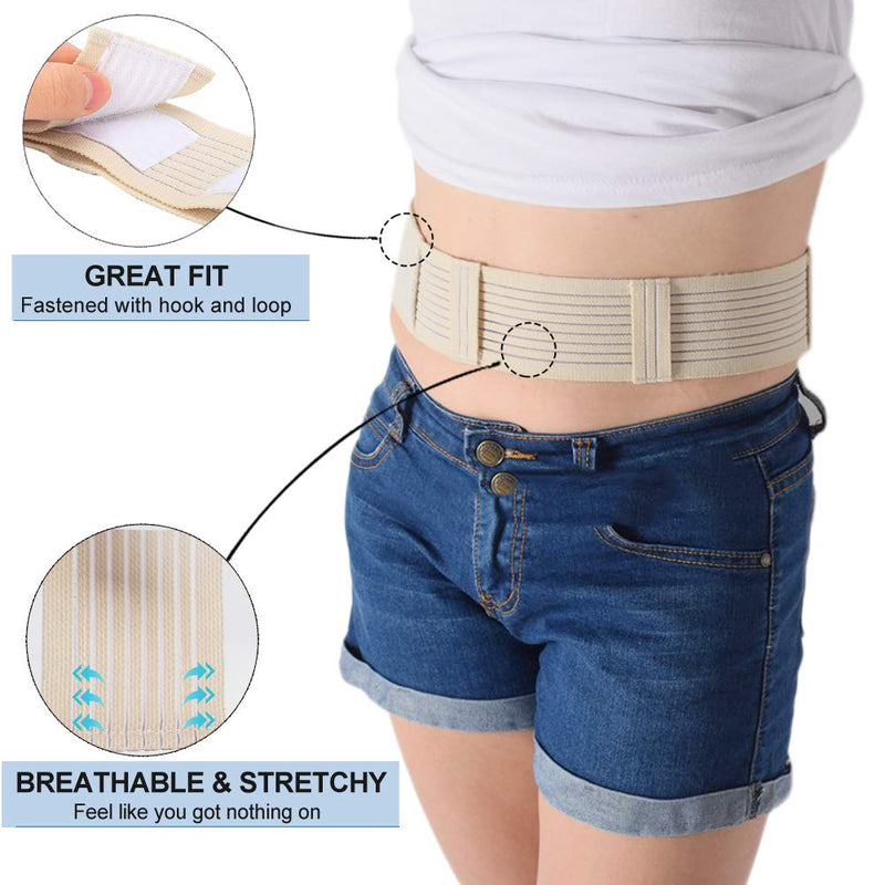 PD Cotton Belt Peritoneal Dialysis Catheter Supplies Stretchy Breathable Abdominal Holder Accessories Adjustable for Secure Dialysis Line Peg G Feeding Tube Women Men Small(24"-35") Small(24"-35") Beige - NewNest Australia