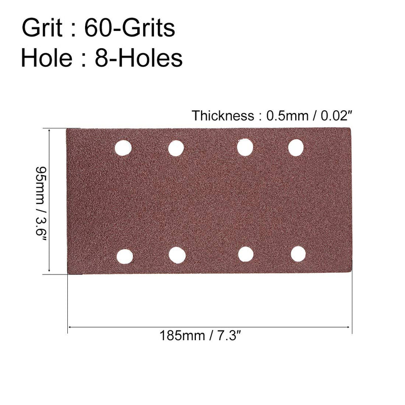 uxcell 60 Grit 1/3 Sanding Sheet Sander Sandpaper Hook and Loop Pads 8 Hole 15pcs - NewNest Australia