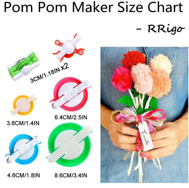Pom Pom Maker, 7PCS Pompom Maker Tool Set for Fluff Ball Weave DIY Wool Yarn Knitting Craft Project for Kids and Adult 5 - NewNest Australia