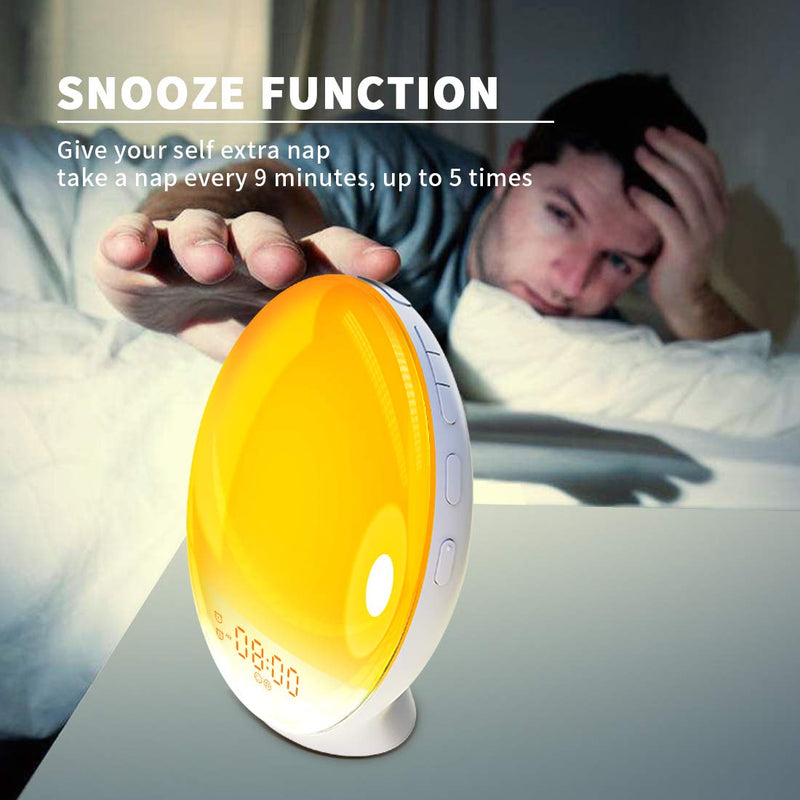 NewNest Australia - Wake Up Light Sunrise Alarm Clock, Dekala Wake-Up Light Smart Digital Alarm Clock Radio with Sunset Simulation Sleep Aid, Snooze 2 Alarms /7 Sounds /20 Brightness, Ideal Gift for Adults, Kids 