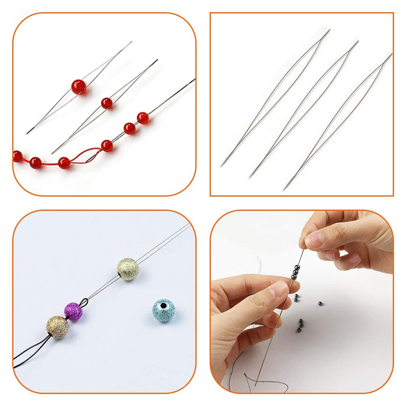 12pcs Seed Beads Needles Beading Embroidery Needles Big Eye Collapsible Beading Needles with Bottle for Jewelry Making - NewNest Australia