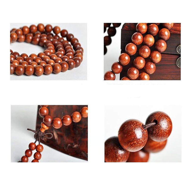 Prometis 200pcs 6mm Natural Sandalwood Round Beads Gorgeous Craft Handmade Polished Spacer Beads with Elastic Cord for Bracelets DIY Jewelry Making (Burmese pearwood (200 pcs), 6mm Diameter) Burmese pearwood (200 pcs) - NewNest Australia