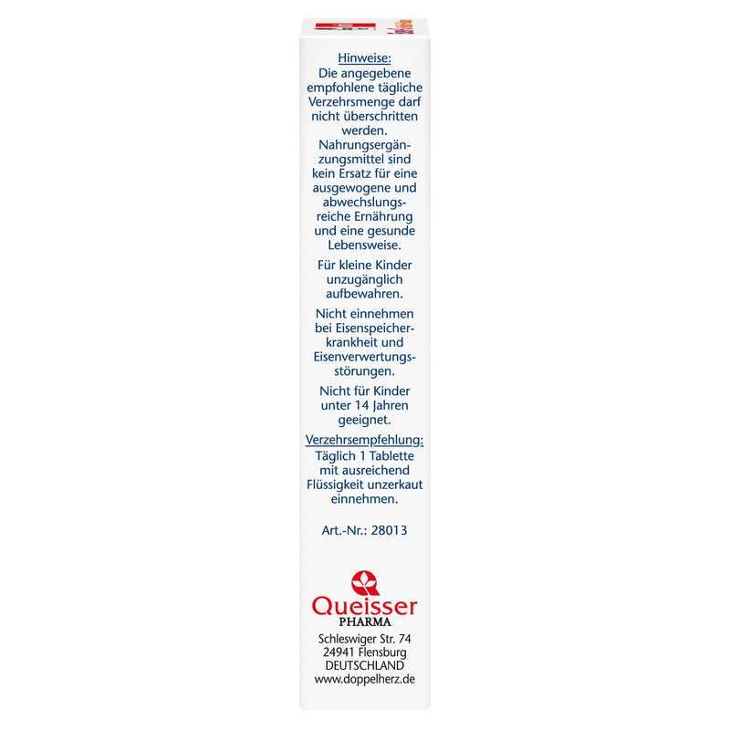 Doppelherz Iron + C + Histidine + Folic Acid - Folic Acid As A Contribution To Normal Blood Formation - Vitamin C Increases Iron Absorption - 30 Easily Swallowable Mini Tablets - NewNest Australia