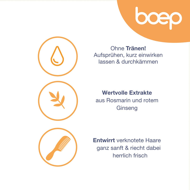Boep Combability Spray For Children | Natural Cosmetics Easy Combing Spray With A Delicate Scent | The Anti-Ziep Spray Detangles Children'S Tousled Hair (150Ml) - NewNest Australia