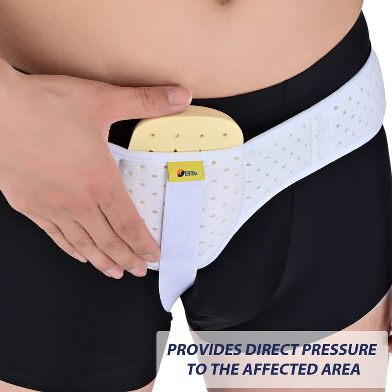 Tenbon Hernia Belt For Men, Inguinal Hernia Support, Medical Hernia Protection, Inguinal Brace For Single Sports Hernia, Adjustable Waist Belt With Removable (White, L) - NewNest Australia