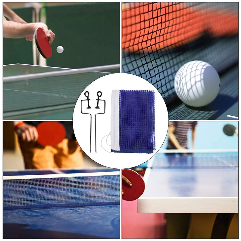 Ping Pong Net Set, Portable Simple Polyester Ping Pong Net Replacement Portable Ping Pong Practice Net Table Tennis Net with Metal Bracket Sports Replacement Accessories Blue - NewNest Australia
